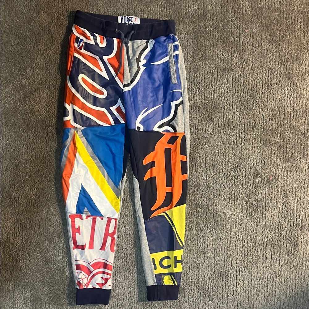 Detroit Michigan Sports Team Graphic Jogger Pants-Pistons,Lions,Red Wings, Mi